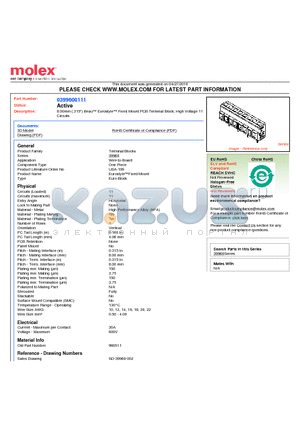 960511 datasheet - 8.00mm (.315