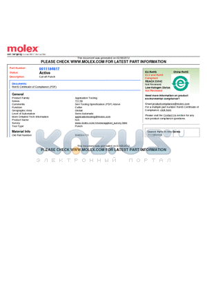 0011-18-4817 datasheet - Cut-off Punch