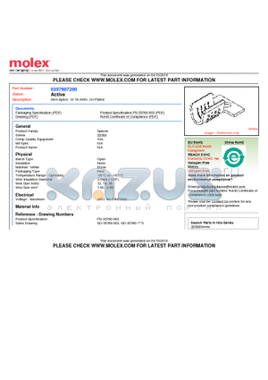 35760-7200 datasheet - Wire Splice, 12-16 AWG, Un-Plated