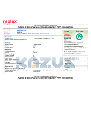 35799-0390 datasheet - 1.78mm (.070