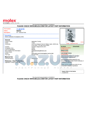 0011-20-0179 datasheet - IDT - Manual Press