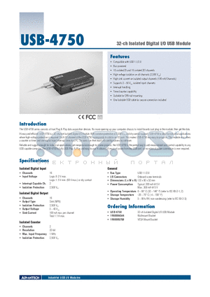 1960005788 datasheet - 32-ch Isolated Digital I/O USB Module