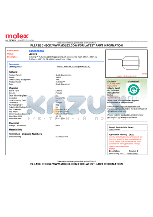 19602-0006 datasheet - Avikrimp Fully Insulated Piggyback Quick Disconnect, Tab 6.35mm (.250