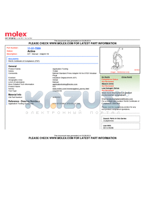 0011-31-7559 datasheet - IDT - Manual - Adapter Kit