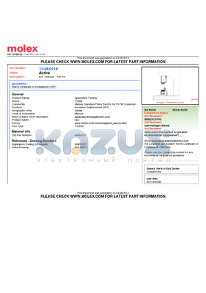 0011-39-0119 datasheet - IDT - Manual - Tool Kit