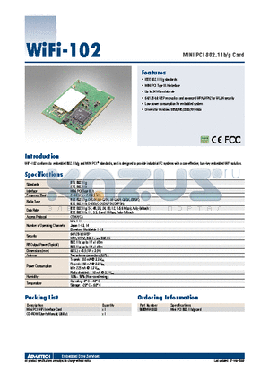 968EMW0003 datasheet - MINI PCI 802.11b/g Card