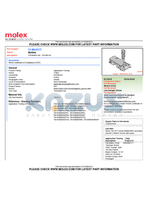 0011-40-2117 datasheet - Terminator Die - DOUBLES