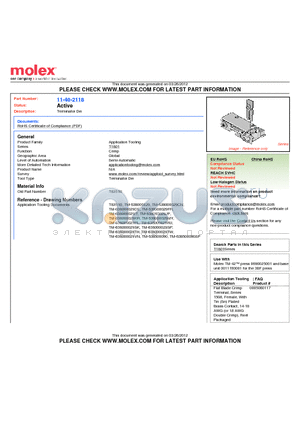 0011-40-2118 datasheet - Terminator Die