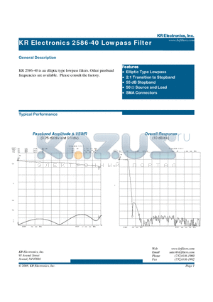 2586-40 datasheet - Lowpass Filter