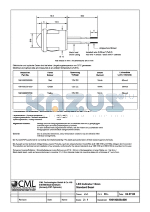 1981000251500 datasheet - LED Indicator 12mm Standard Bezel