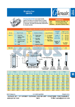 500-016E37BN4-06 datasheet - Shorting Can