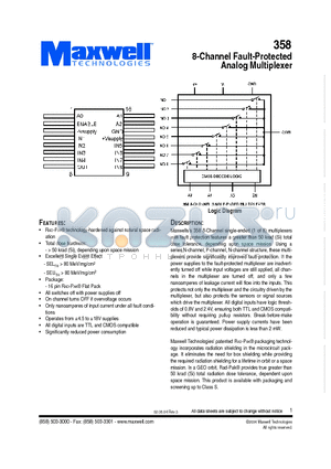 358RPFI datasheet - 8-Channel Fault-Protected Analog Multiplexer