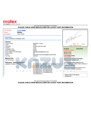 0011010068 datasheet - Hand Crimper