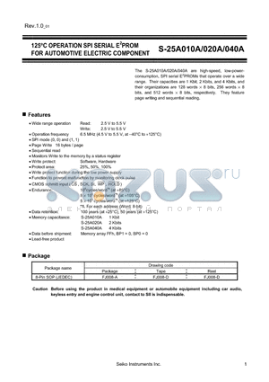 25A010A datasheet - AUTOMOTIVE ELECTRIC COMPONENT