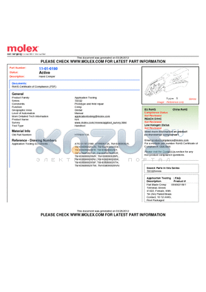 0011010180 datasheet - Hand Crimper