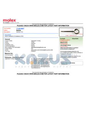 001102-0007 datasheet - Insertion Tool