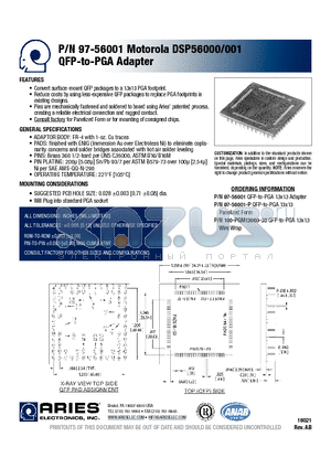 97-56001-P datasheet - QFP-to-PGA Adapter