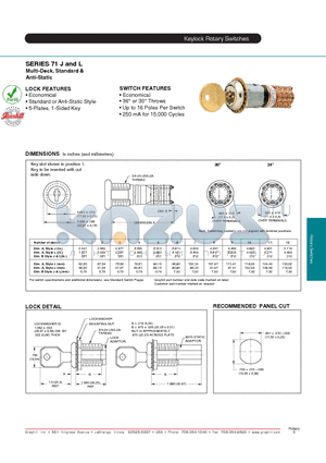 71L30-01-3-02N datasheet - Multi-Deck, Standard & Anti-Static