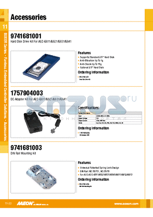 9741681003 datasheet - DC Adapter Kit For AEC-6811/6821/6831/6841