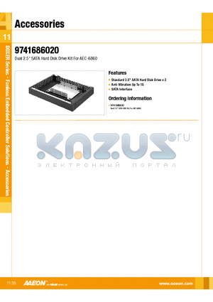 9741686020 datasheet - Standard 2.5 SATA Hard Disk Drive x 2