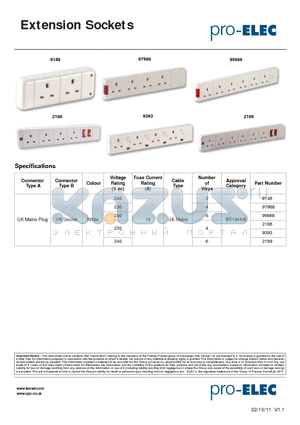 97988 datasheet - Extension Sockets