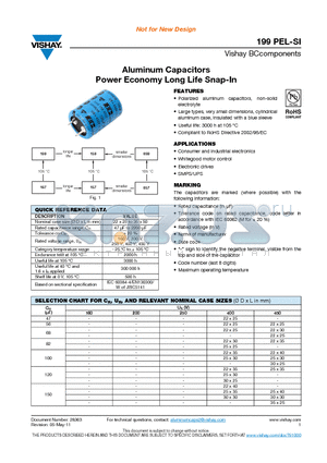 199PEL-SI_11 datasheet - Aluminum Capacitors Power Economy Long Life Snap-In