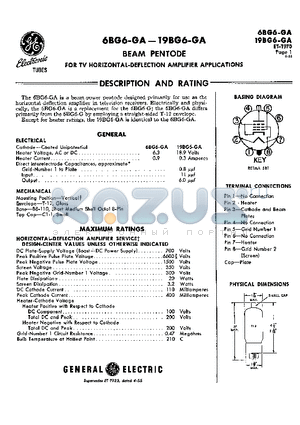 19BG6-GA datasheet - BEAM PENTODE