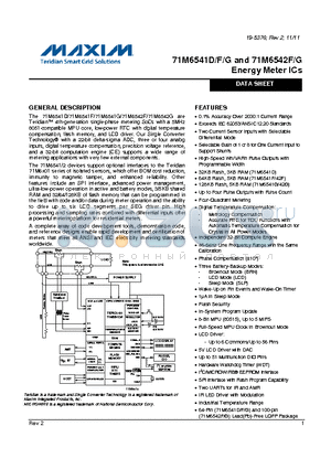 71M6541G datasheet - Energy Meter ICs
