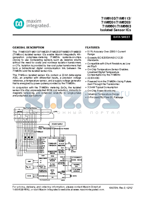 71M6601-IL datasheet - Isolated Sensor ICs