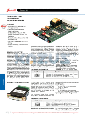 72-CNV-4 datasheet - COMMUNICATION CONVERTERS