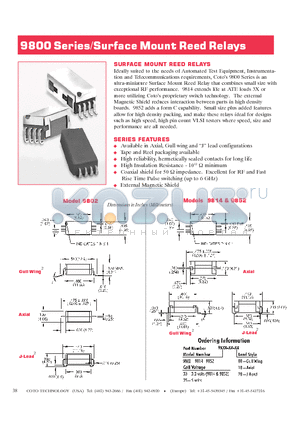 9802-03-00 datasheet - Surface Mount Reed Relays