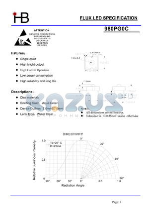 980PG0C datasheet - FLUX LED