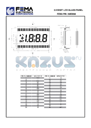 35BD050 datasheet - 3.5 DIGIT LCD GLASS PANEL