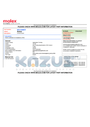 0011184977 datasheet - Cut-off Punch