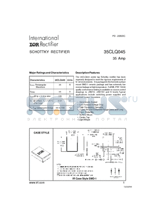 35CLQ045 datasheet - SCHOTTKY RECTIFIER