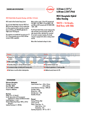 98273-1004 datasheet - NSCC Receptacle Hybrid Inline Housing