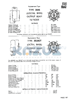 35L6GT datasheet - OUTPUT BEAM TETRODE