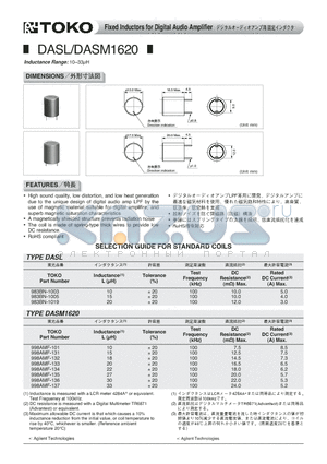 983BN-1019 datasheet - Fixed Inductors for Digital Audio Amplifier