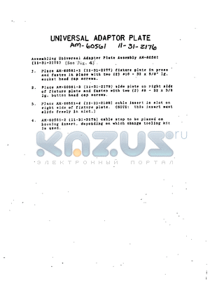 001131-2176 datasheet - UNIVERSAL ADAPTOR PLATE