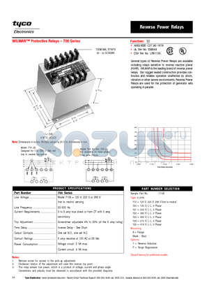 720X datasheet - WILMAR Protective Relays - 700 Series