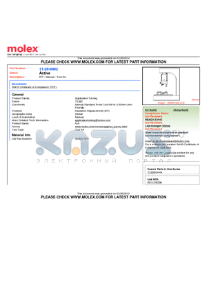 001139-0002 datasheet - IDT - Manual - Tool Kit