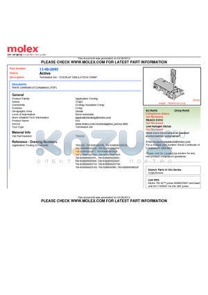 001140-2045 datasheet - Terminator Die - OVERLAP INSULATION CRIMP