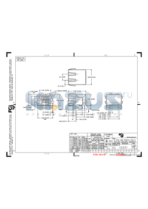 72231-041LF datasheet - RECOMMENDED P.C.B. THICKNESS 1.60[0.063]