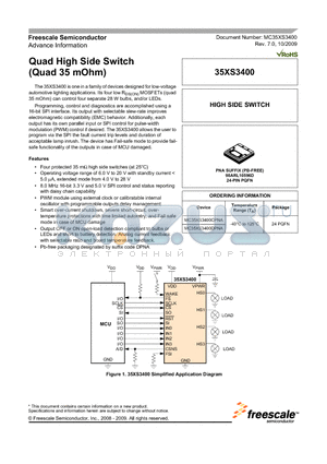 35XS3400 datasheet - Quad High Side Switch (Quad 35 mOhm)