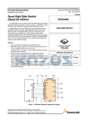 35XS3400 datasheet - Quad High Side Switch (Quad 35 mOhm)