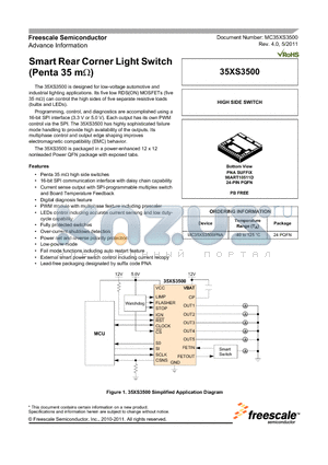 35XS3500 datasheet - Smart Rear Corner Light Switch (Penta 35 mY)