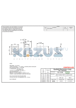 723-15-48 datasheet - SNAP-IN INLET WITH FUSEHOLDER