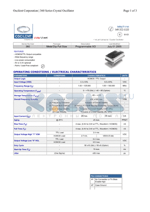 360-4.000M-5DNTTS datasheet - Metal Dip Full Size Programmable XO