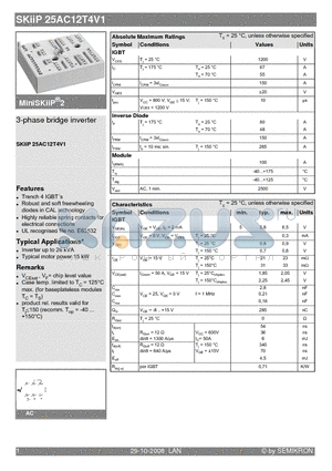 25AC12T4V1 datasheet - 3-phase bridge inverter