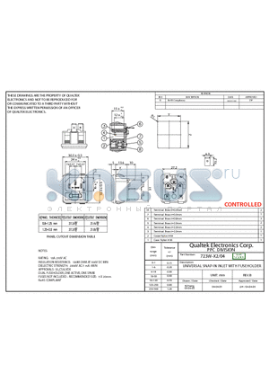 723W-X2-04 datasheet - UNIVERSAL SNAP-IN INLET WITH FUSEHOLDER